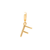 Initial medium charm gold hinge pendant