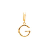 Initial medium charm gold hinge pendant