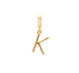 Initial medium charm gold hinge pendant