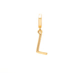 Initial medium charm gold hinge pendant