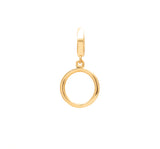 Initial medium charm gold hinge pendant