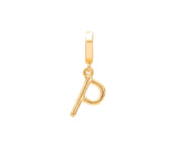 Initial medium charm gold hinge pendant