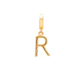 Initial medium charm gold hinge pendant