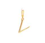 Initial medium charm gold hinge pendant