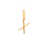 Initial medium charm gold hinge pendant