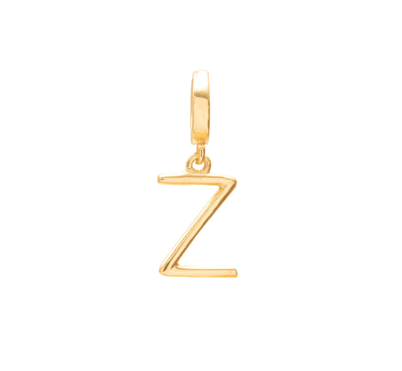 Initial medium charm gold hinge pendant