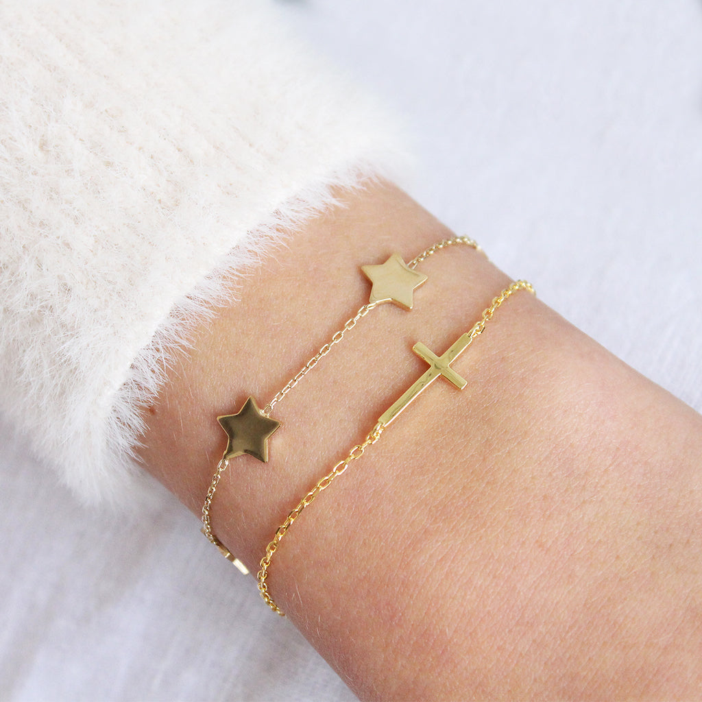 Cross plain bracelet | MEZI