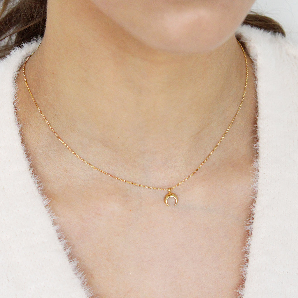 Blarie crescent gold plated pendant | MEZI