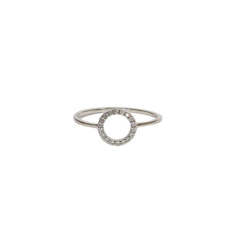 Ester silver crystal ring