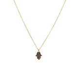Hand of fatima semi precious gold pendant