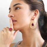 Aislinn semi precious 2 micron gold earrings