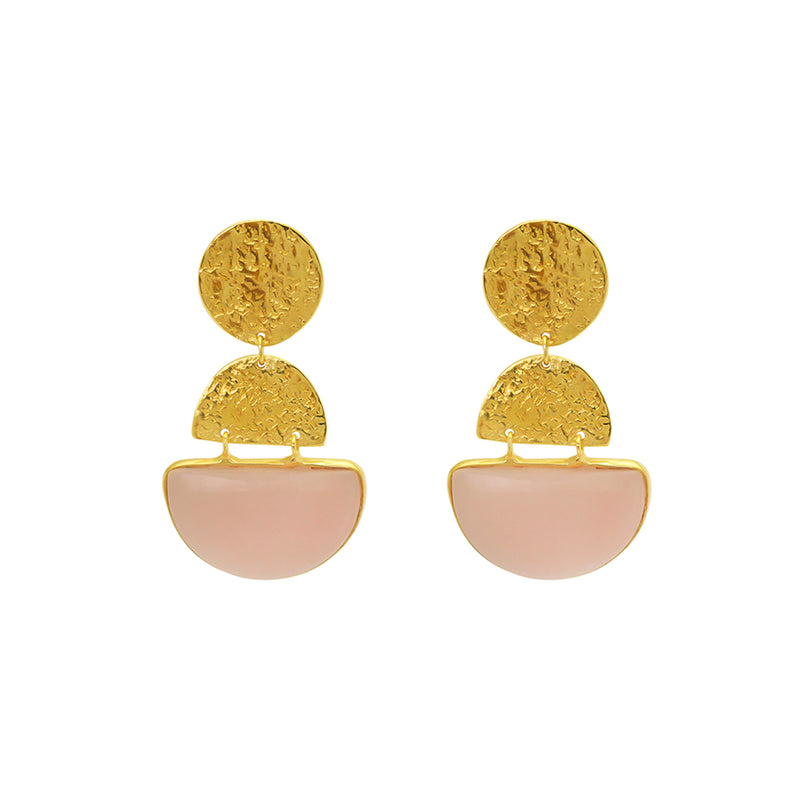 Safiya semi precious gold earrings