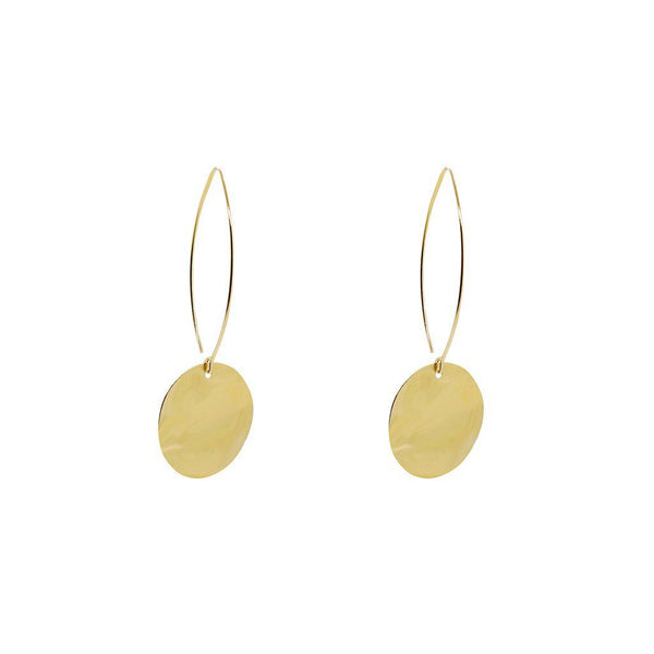 Liron disc large 2 micron gold earrings