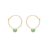 Desira semi precious gold hoops