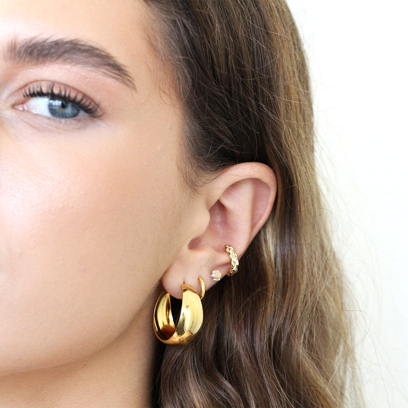 Nada 1 micron gold hoop earrings