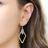 Dania semi-precious 2 micron gold earrings