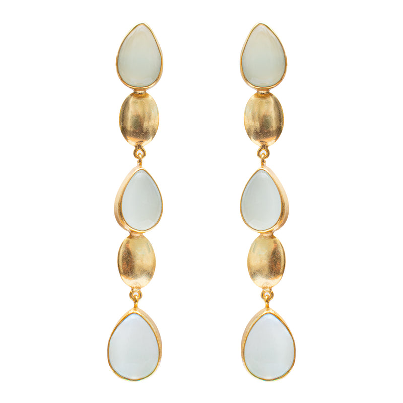 Kye semi precious gold earrings