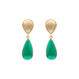 Lachie semi precious gold tear drop earrings