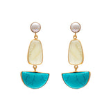 Lyza semi precious gold drop earrings