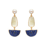 Lyza semi precious gold drop earrings