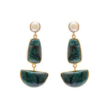 Lyza semi precious gold drop earrings