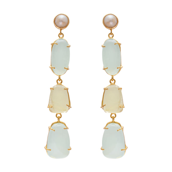 Palo semi precious gold earrings