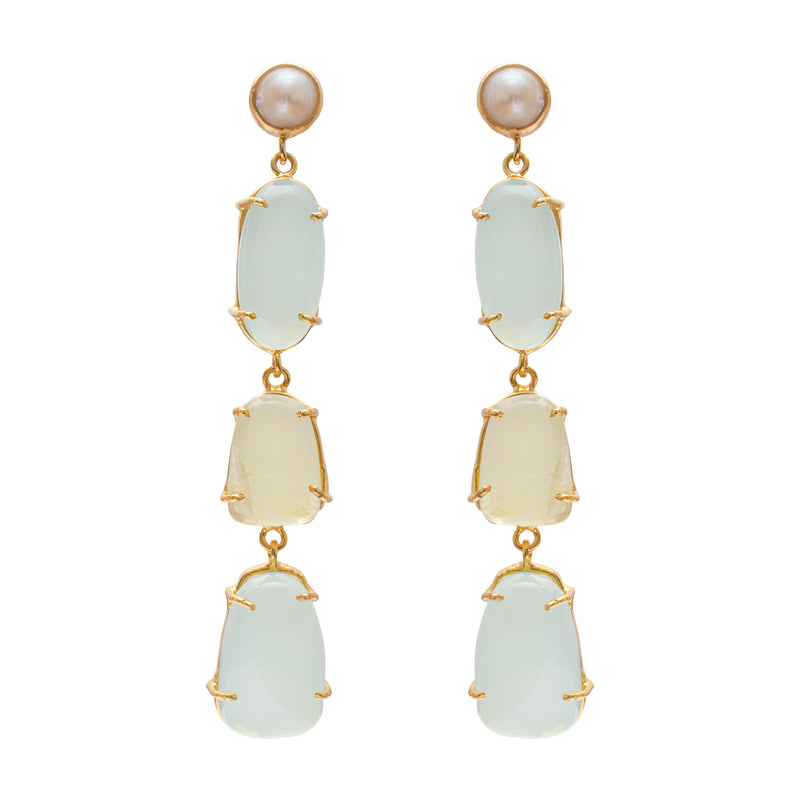 Palo semi precious gold earrings