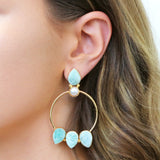 Lorelei semi precious gold earrings