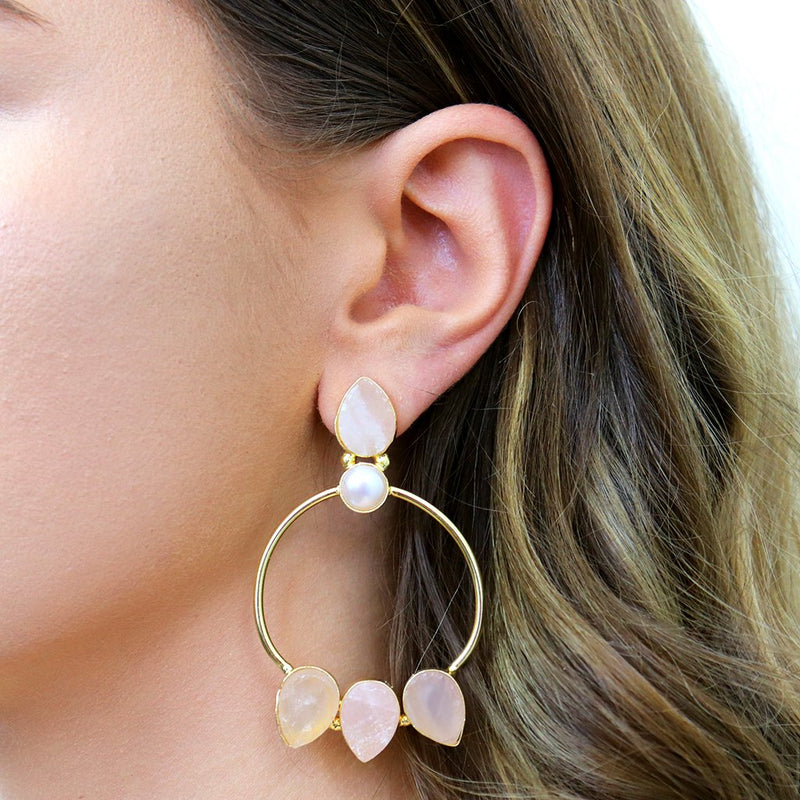 Lorelei semi precious gold earrings