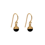 Rhia round semi-precious gold earrings