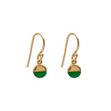 Rhia round semi-precious gold earrings