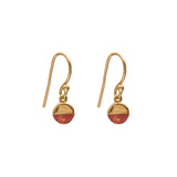 Rhia round semi-precious gold earrings