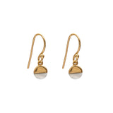 Rhia round semi-precious gold earrings