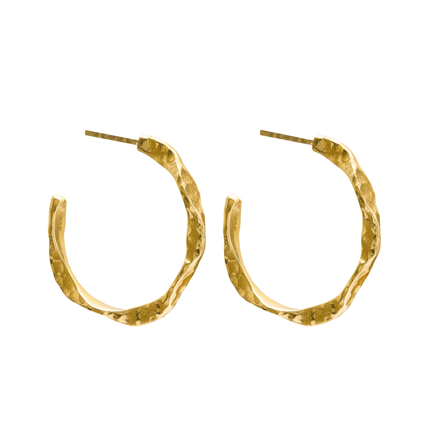 Elise beaten wave gold hoop earrings | MEZI
