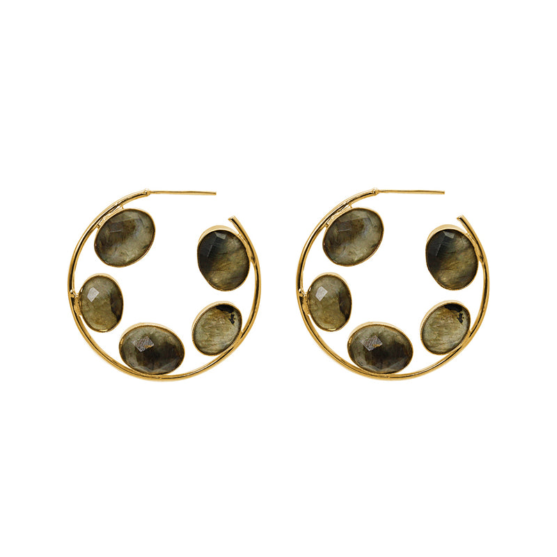 Irja semi precious gold earrings