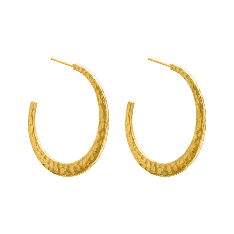 Elodie beaten gold hoops earrings