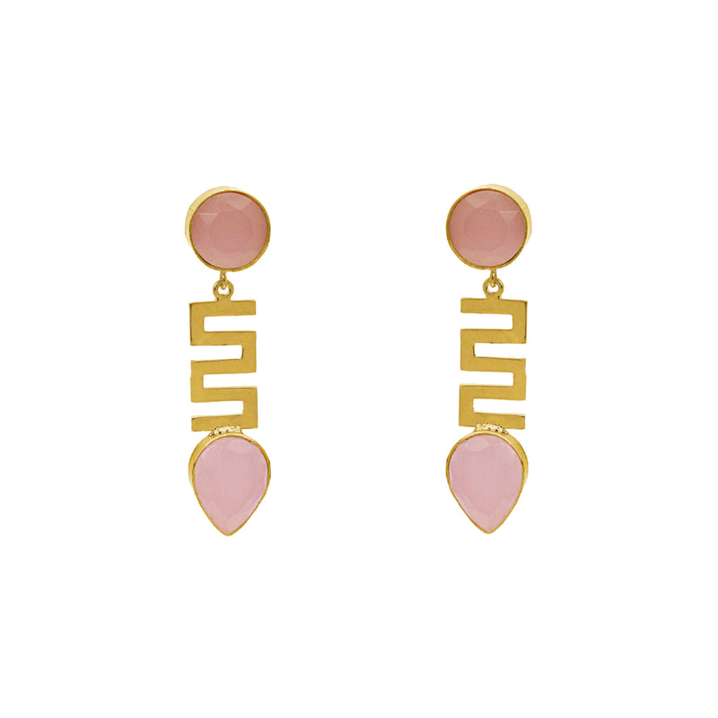 Tarja rose quarts gold earrings