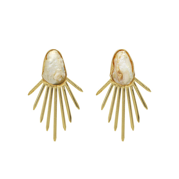 Raakal semi-precious gold earrings