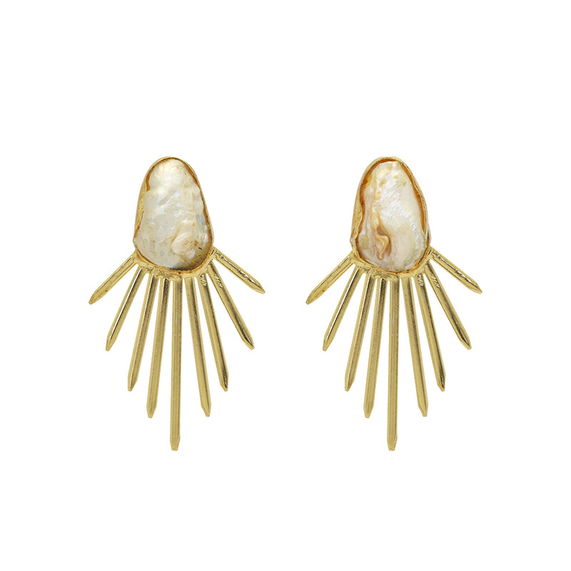 Raakal semi-precious gold earrings