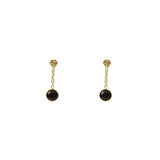 Imelda onyx gold semi precious stone earrings