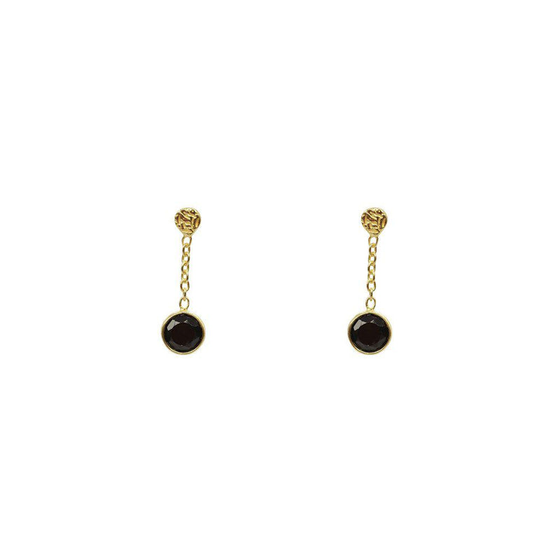 Imelda onyx gold semi precious stone earrings