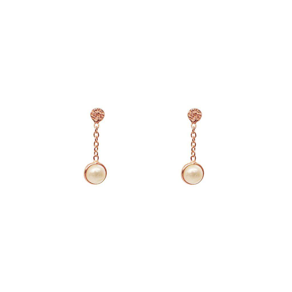 Imelda freshwater pearl semi precious stone earrings | MEZI