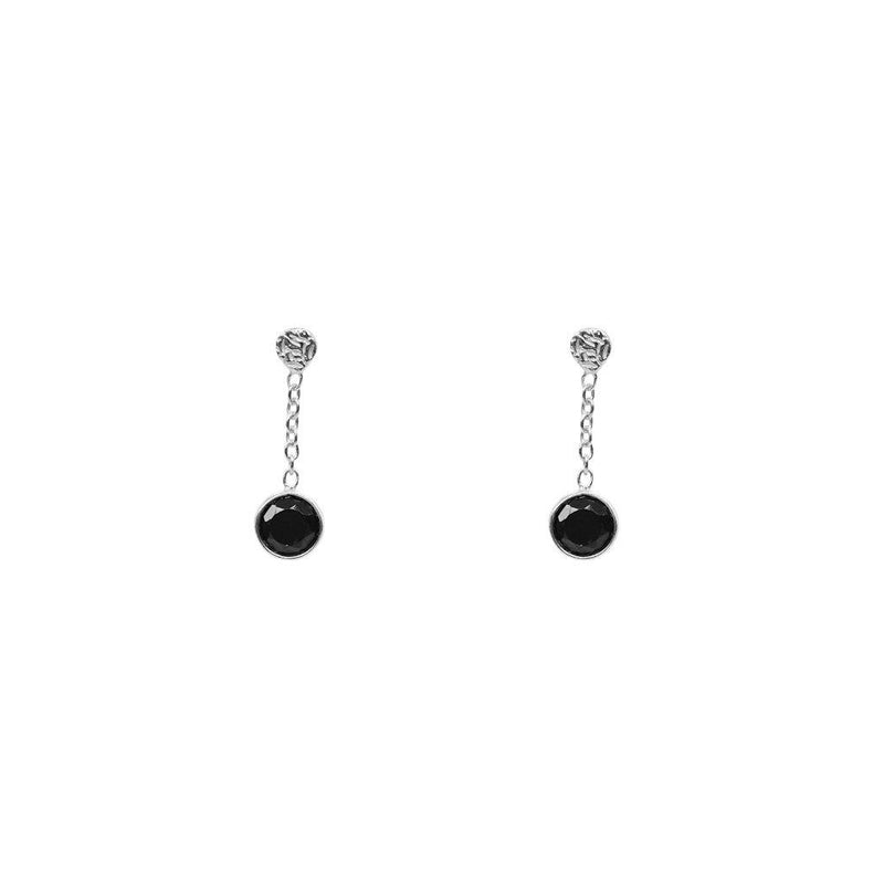 Imelda onyx gold semi precious stone earrings