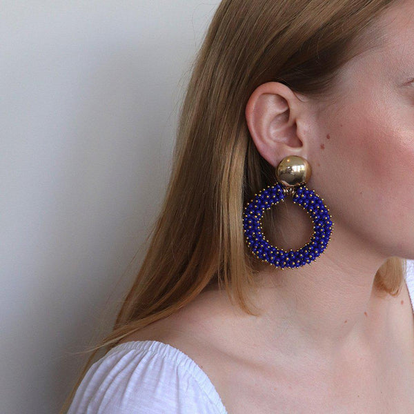 Inema blue gold earrings