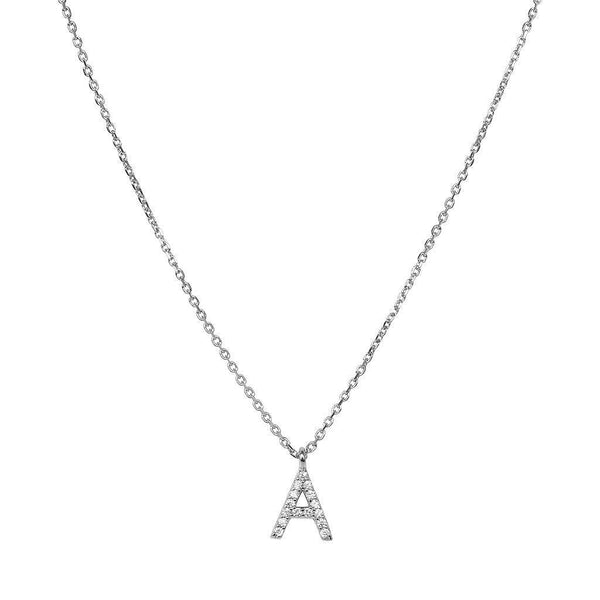 Initial crystal large pendant necklace