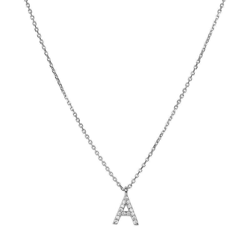 Initial crystal large pendant necklace