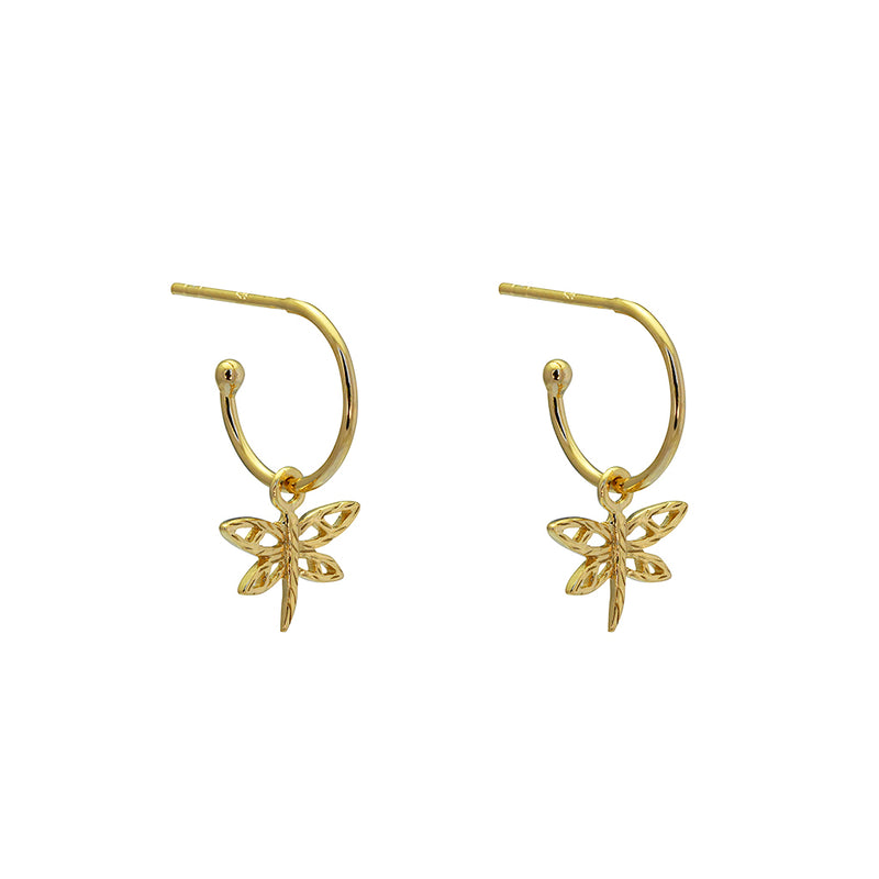 Dragonfly hoop earrings