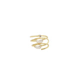 Janay 2 micron gold plated pearl and crystal ring