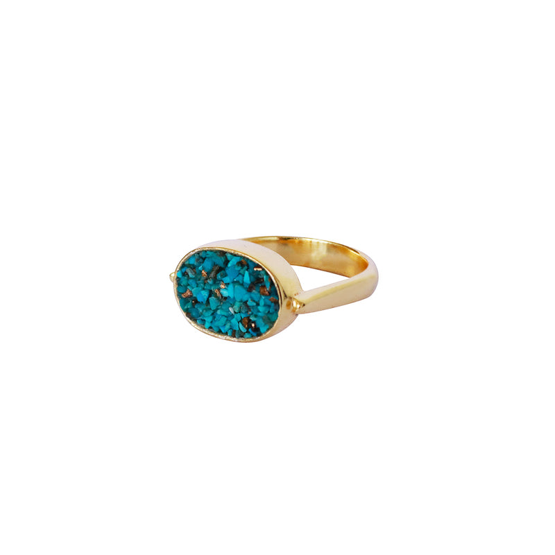 Kalani turquoise 2 micron gold ring