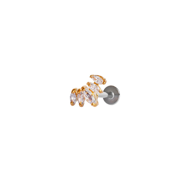 Labret - five marquise crystals